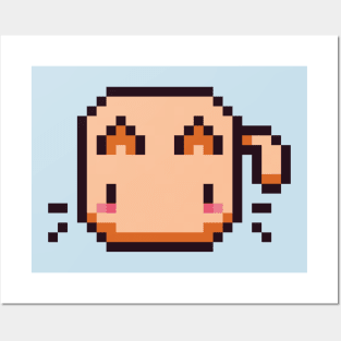 Orange Pixel Cat - Kawaii Retro Pixel Art Posters and Art